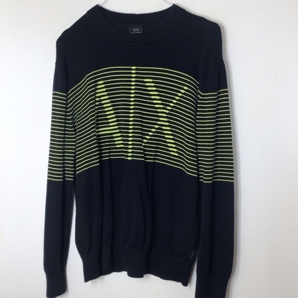 Armani exchange spell out sweater women medium black green - Picture 1 of 9